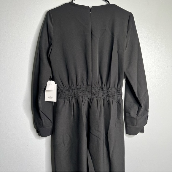 LINI Black Sequin Jumpsuit – Long Sleeve, V-Neck – NWT – Size Small - Picture 3 of 6